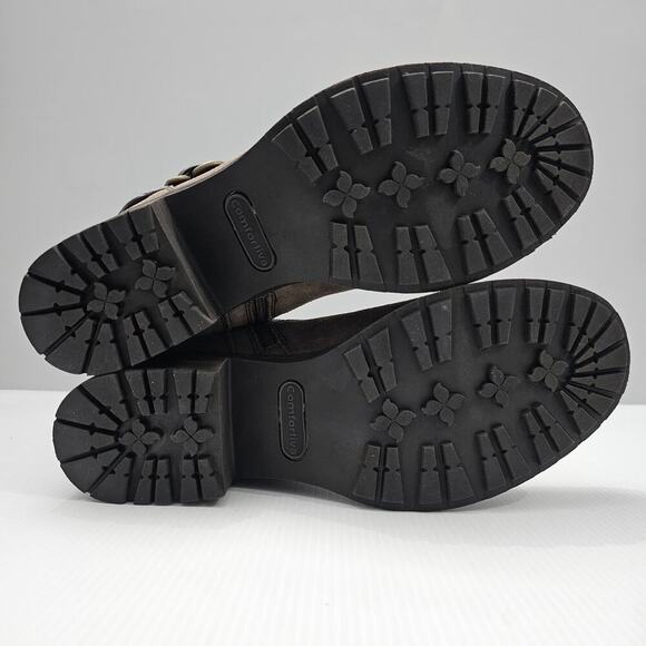 Comfortiva Barron Moto Boot Womens 10 Taupe Suede Leather Weatherproof Biker - Picture 12 of 16